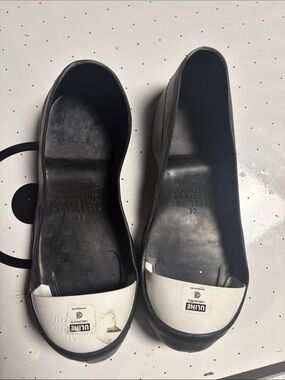 Wilkuro Black and White Steel Toe Slip-Ons medium